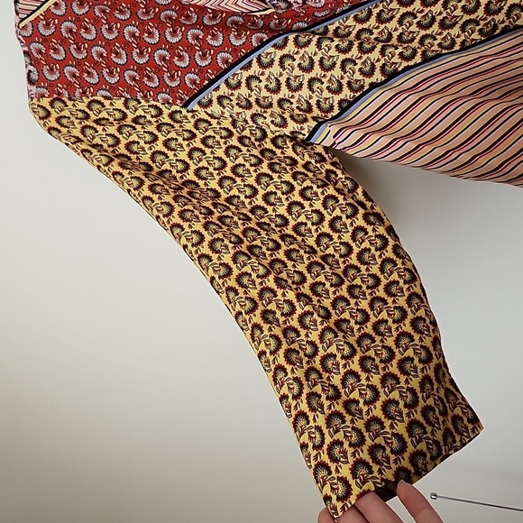 Cabi Mixed Media Open Front Cardigan Flare Sleeve 3/4 Length, Waist Tie, Floral - Picture 5 of 8